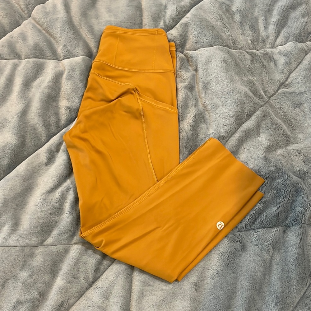 Lululemon fast and free high rise 23in crop in spiced bronze size 4